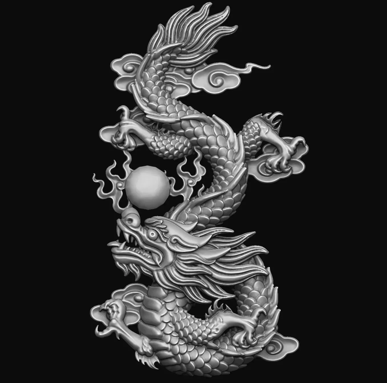 Dragon Bas-Relief 3D print model_0