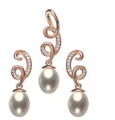 Women Earrings Pendant Set STL JCD Details