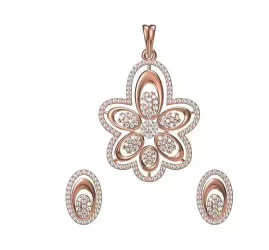 Women Earrings Pendant Set STL JCD Details
