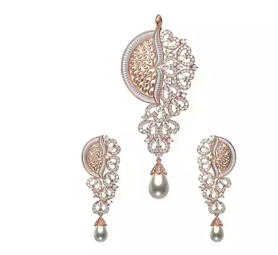 Women Earrings Pendant Set STL JCD Details