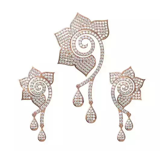 Women Earrings Pendant Set STL JCD Details