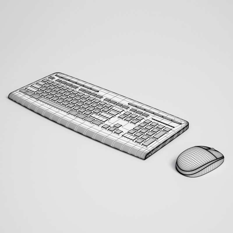 Keyboard and Mouse 25 3D model_1