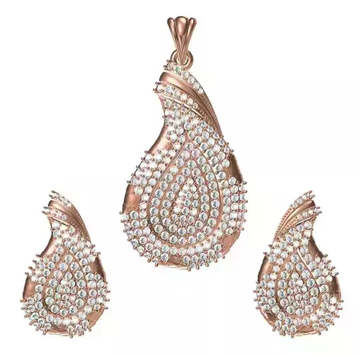 Women Earrings Pendant Set STL JCD Details