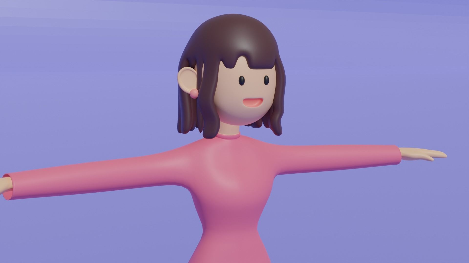 Woman character 3D model_2