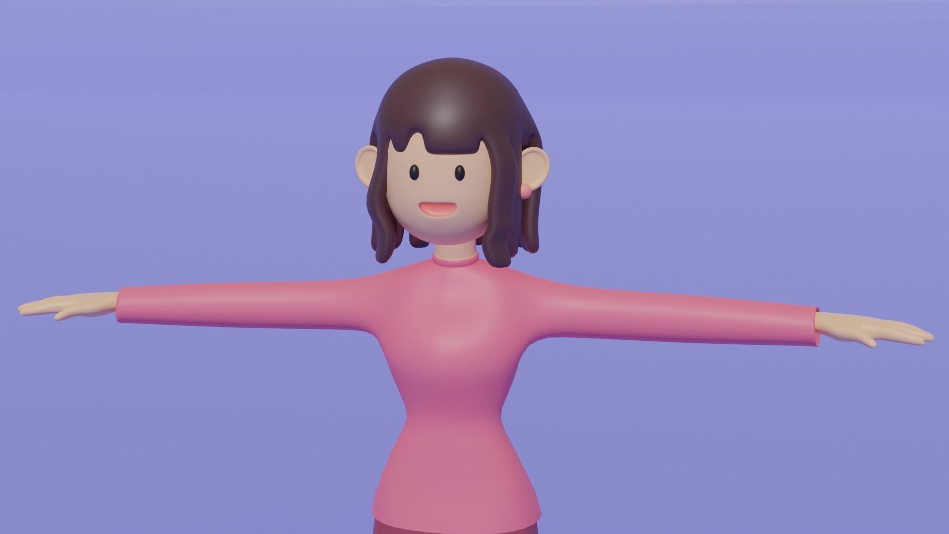 Woman character 3D model_1