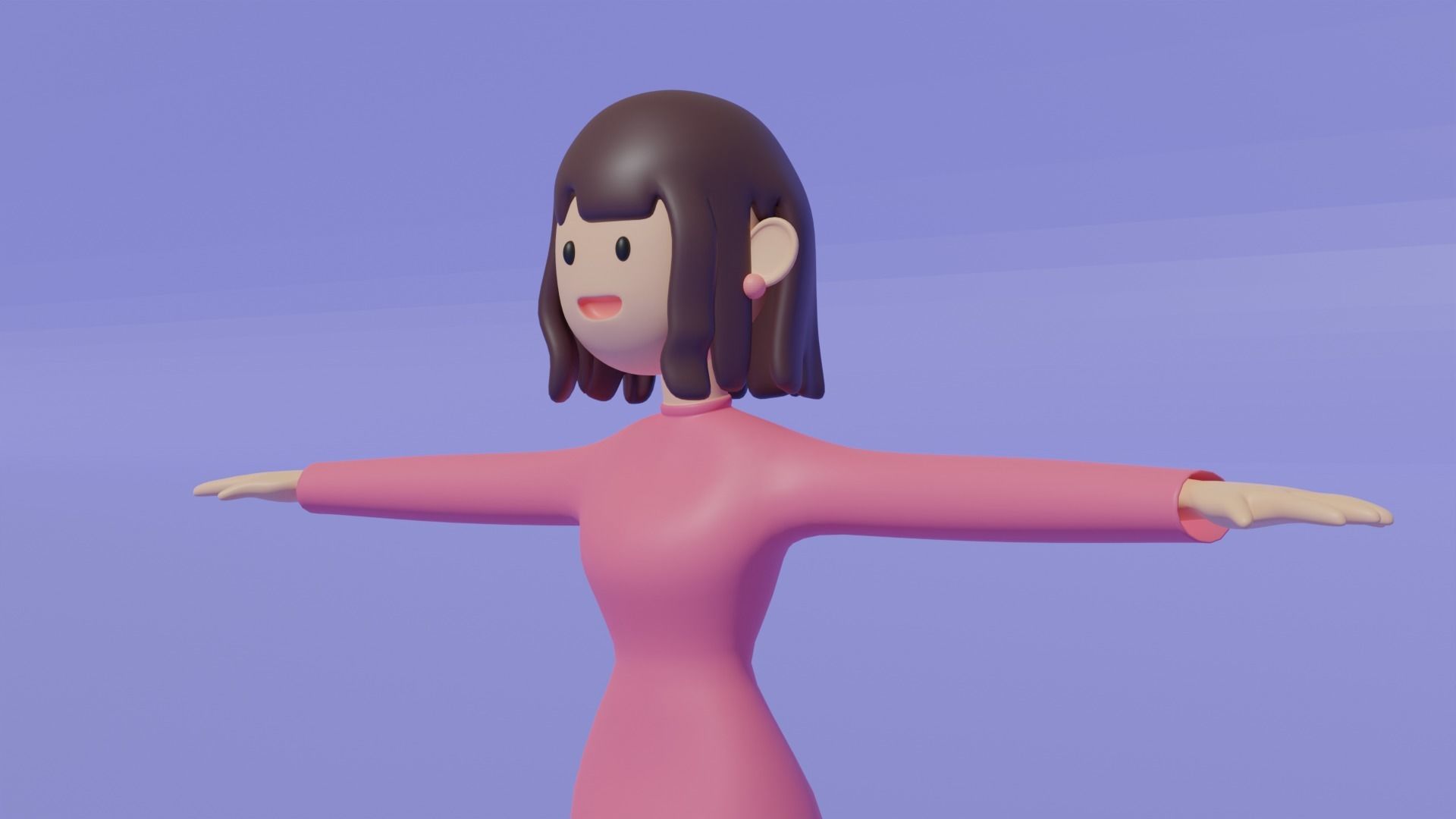Woman character 3D model_3