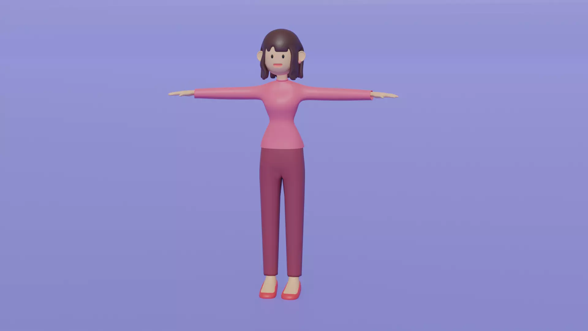 Woman character 3D model_0