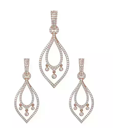 Women Earrings Pendant Set STL JCD Details