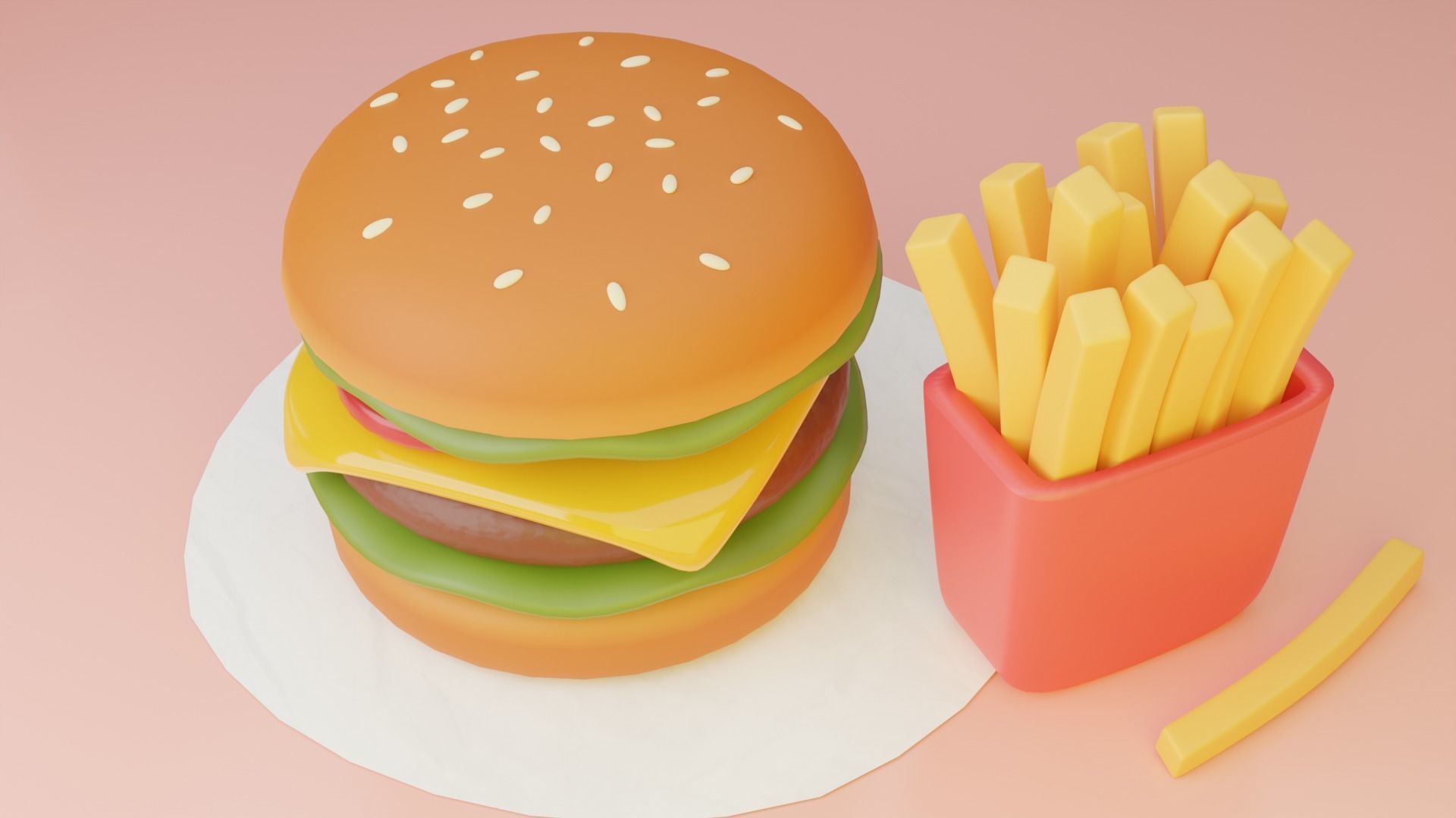 Fast food 3D model_3