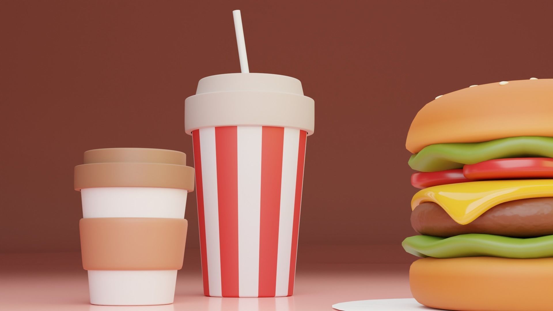 Fast food 3D model_4
