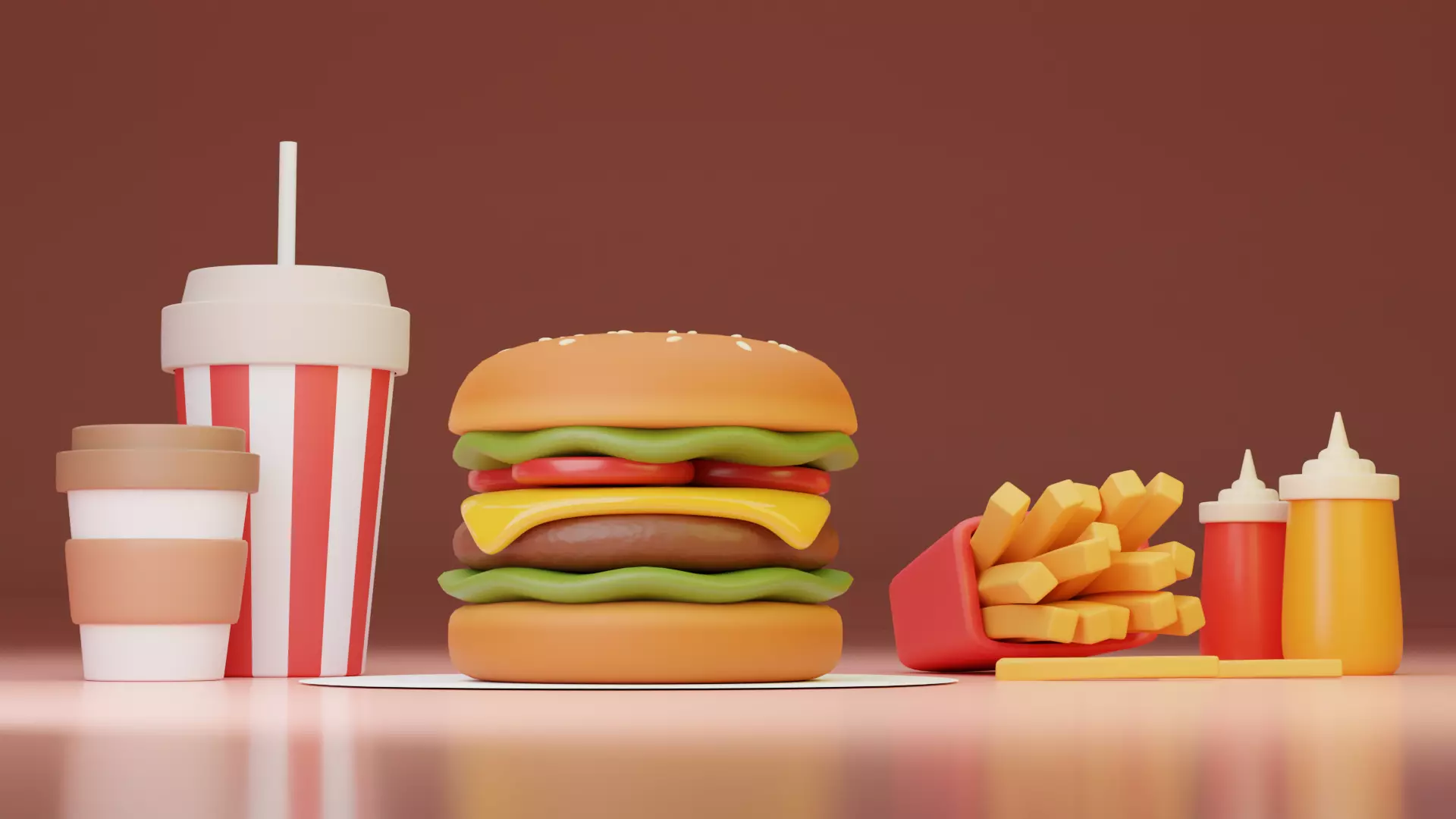 Fast food 3D model_0