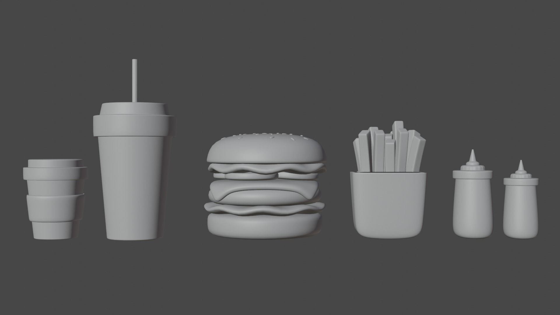 Fast food 3D model_8
