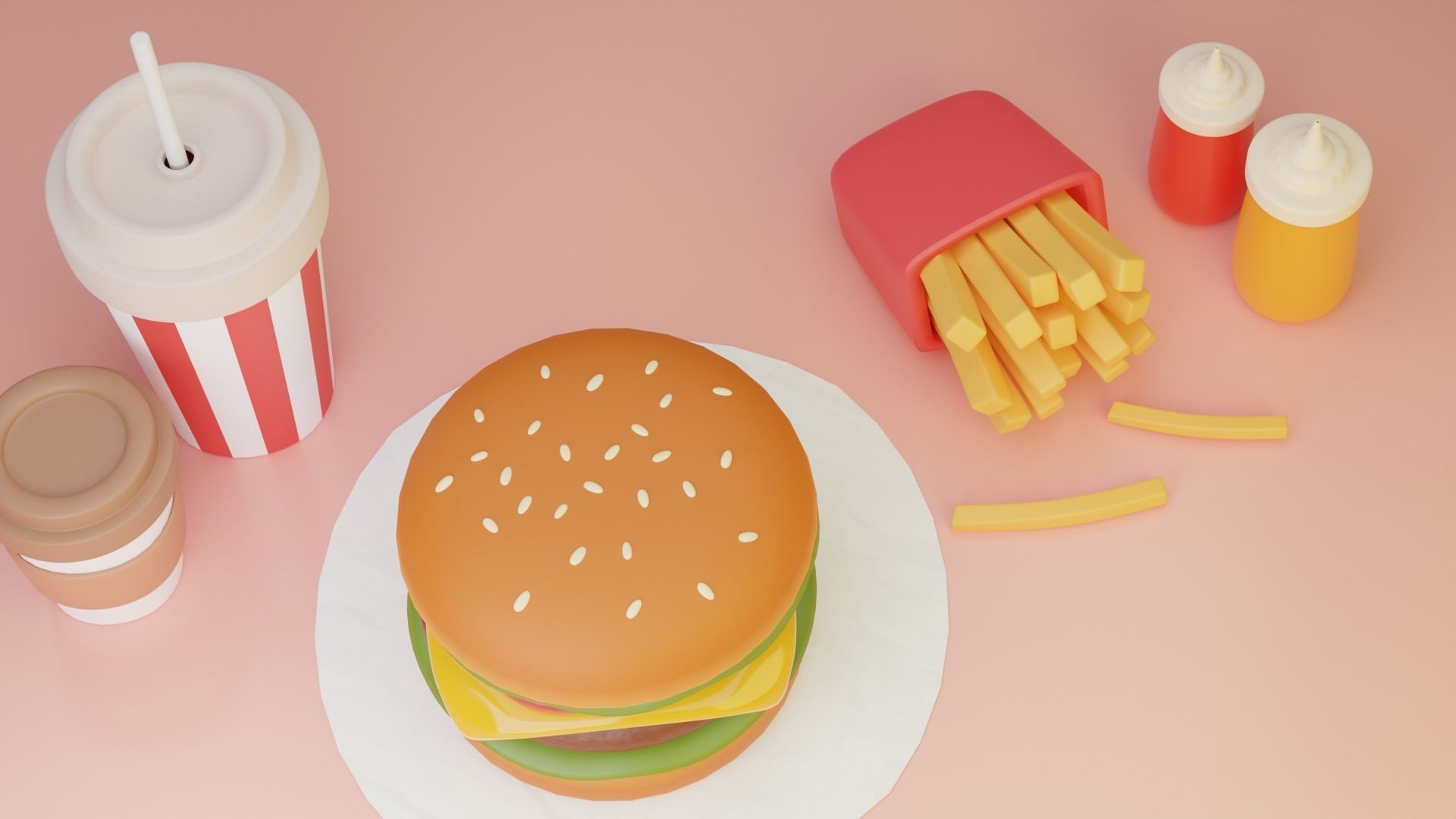 Fast food 3D model_6