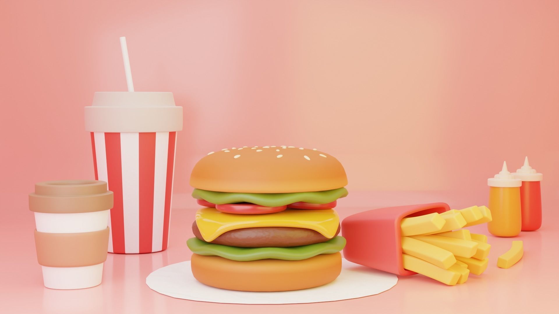 Fast food 3D model_1