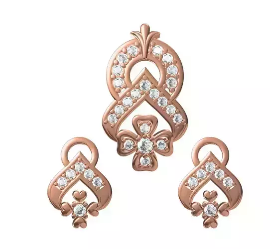 Women Earrings Pendant Set STL JCD Details
