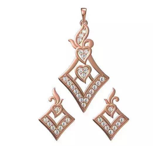 Women Earrings Pendant Set STL JCD Details