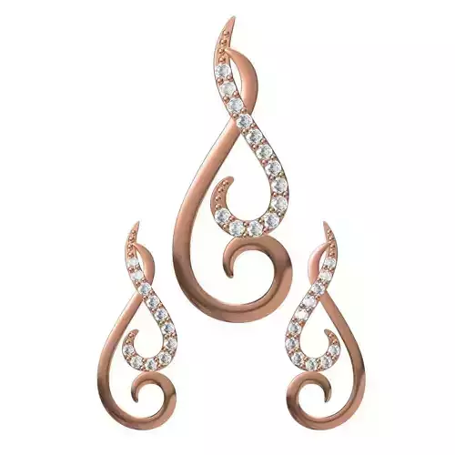 Women Earrings Pendant Set STL JCD Details