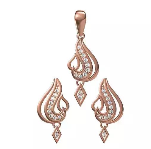 Women Earrings Pendant Set STL JCD Details