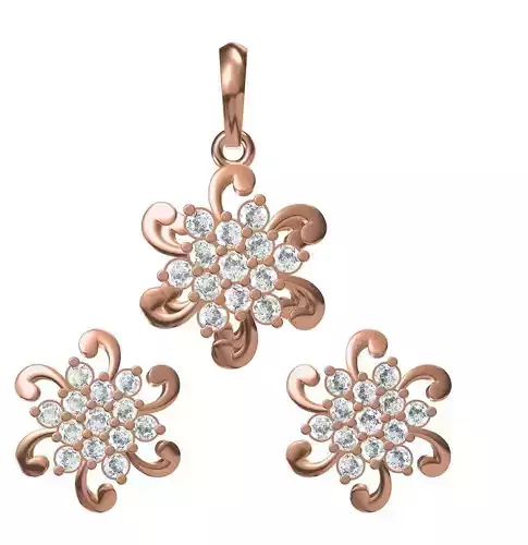 Women Earrings Pendant Set STL JCD Details