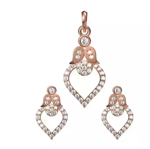 Women Earrings Pendant Set STL JCD Details