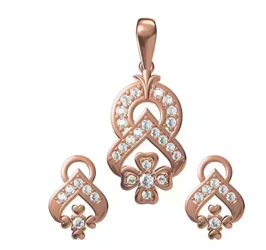 Women Earrings Pendant Set STL JCD Details