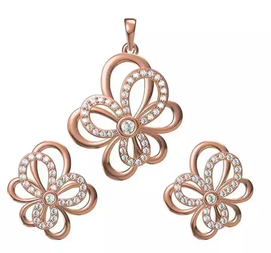 Women Earrings Pendant Set STL JCD Details