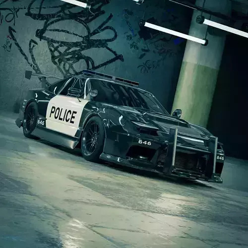 Nissan 180SX Police Car 3D model