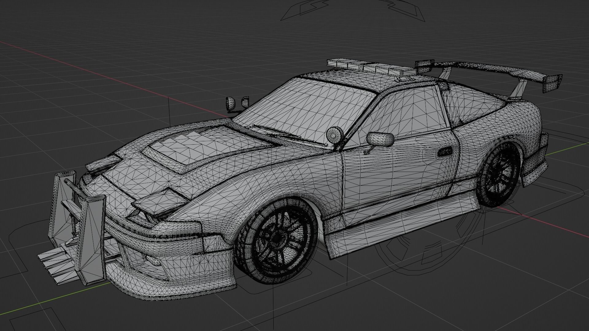 Nissan 180SX Police Car 3D model_14