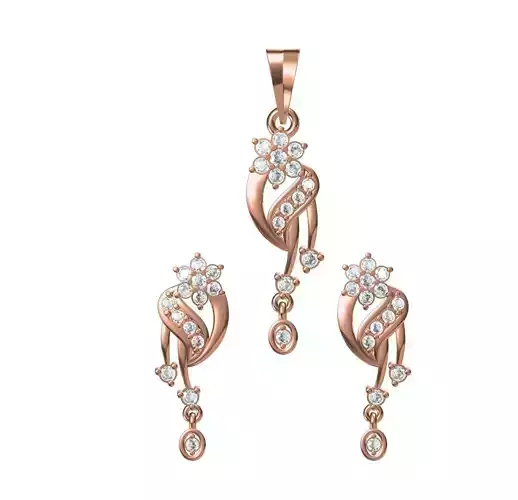 Women Earrings Pendant Set STL JCD Details