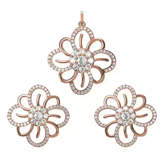 Women Earrings Pendant Set STL JCD Details