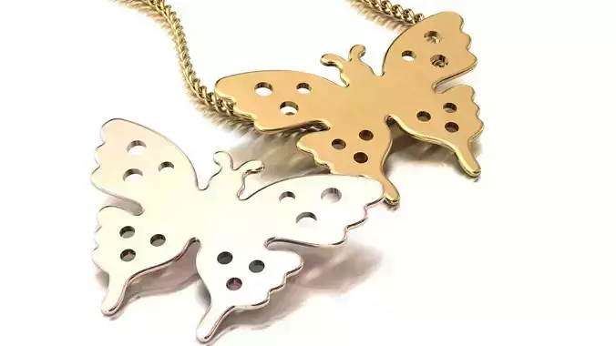 minimalist animal butterfly pendant Free 3D print model