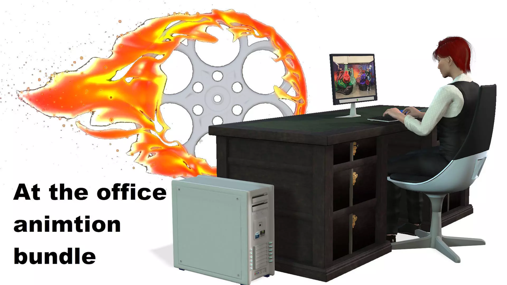 16 Motions capture animation for At the Office  3D model_0