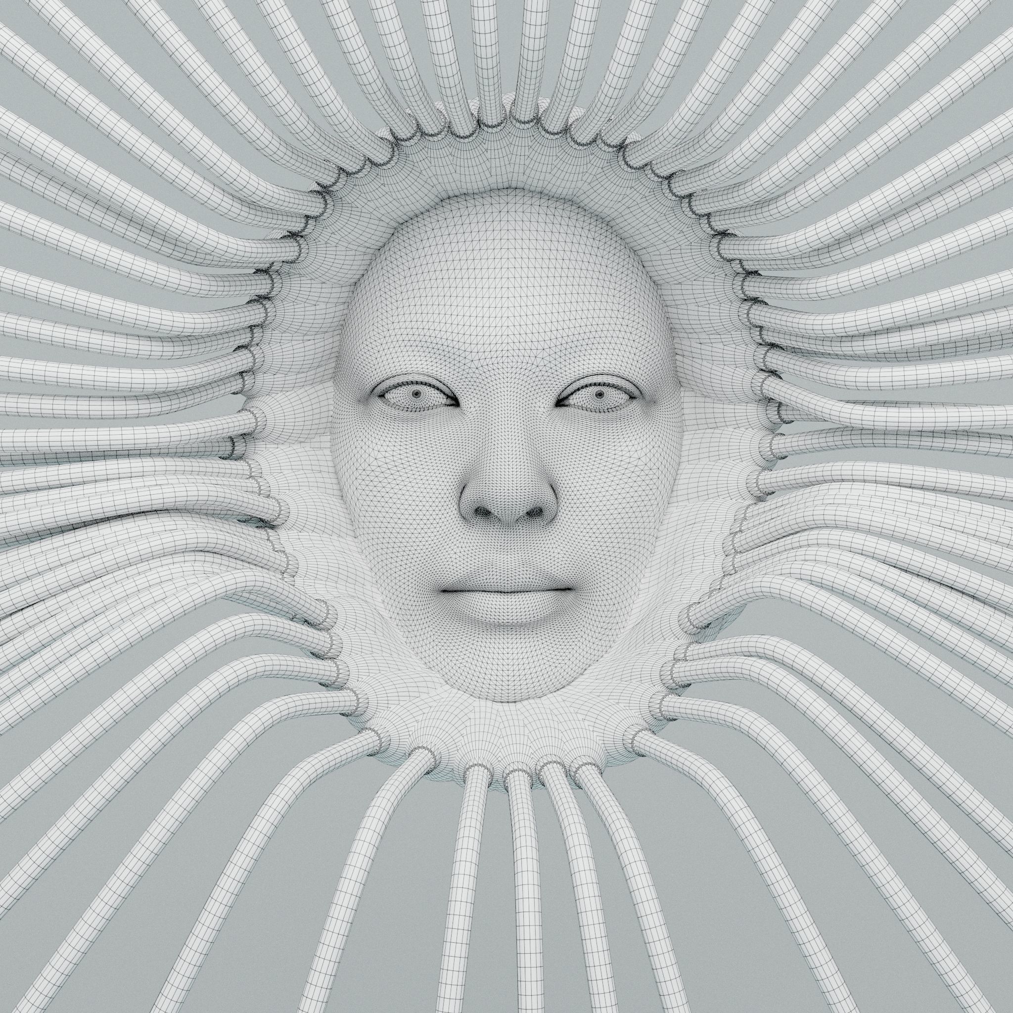 Floating Android Face 3D model_11