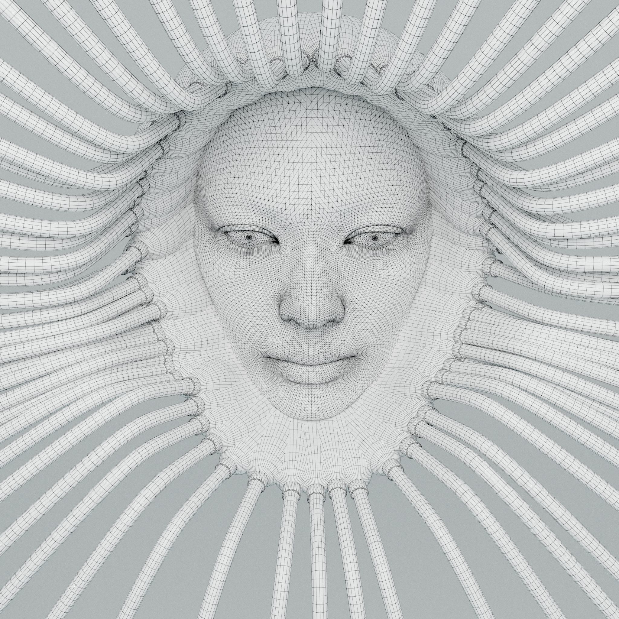 Floating Android Face 3D model_12