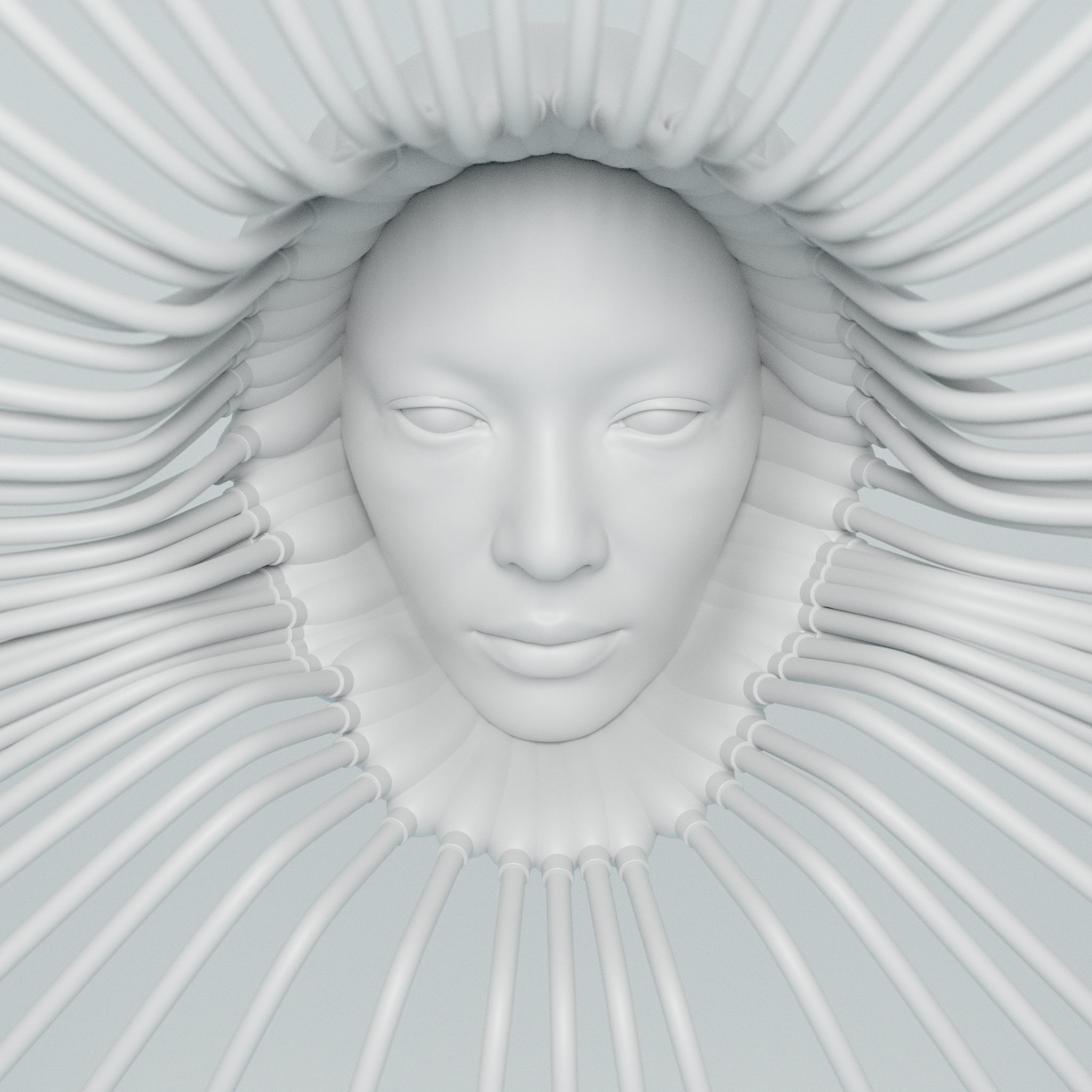 Floating Android Face 3D model_2