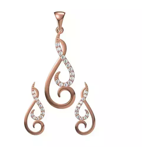 Women Earrings Pendant Set STL JCD Details
