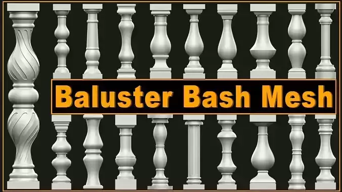 Baluster Base Mesh Low-poly 3D model
