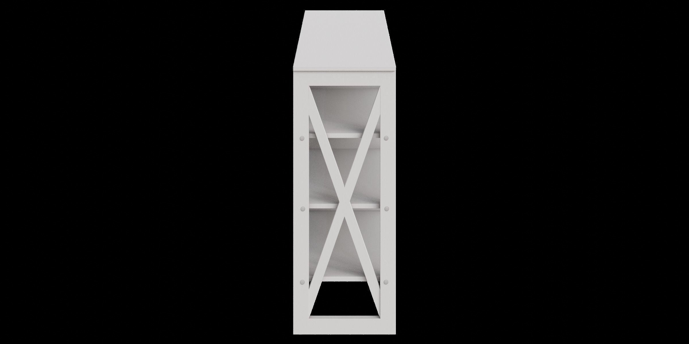 White Standing Shelf With Two Baskets Low-poly 3D model_11