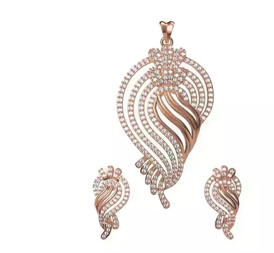 Women Earrings Pendant Set STL JCD Details