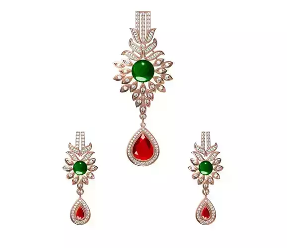Women Earrings Pendant Set STL JCD Details