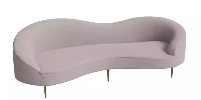 Curved Pink Sofa