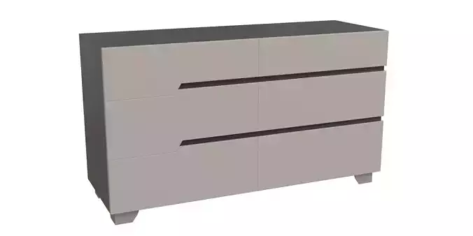 Dark Wooden Light Beige Dresser