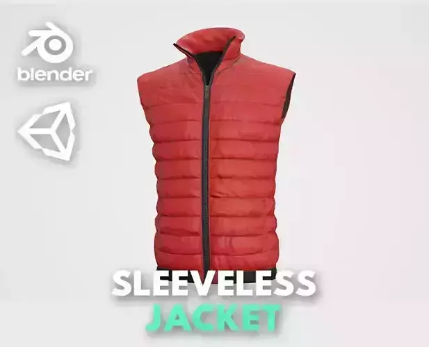 Jacket Sleeveless Puffed Red