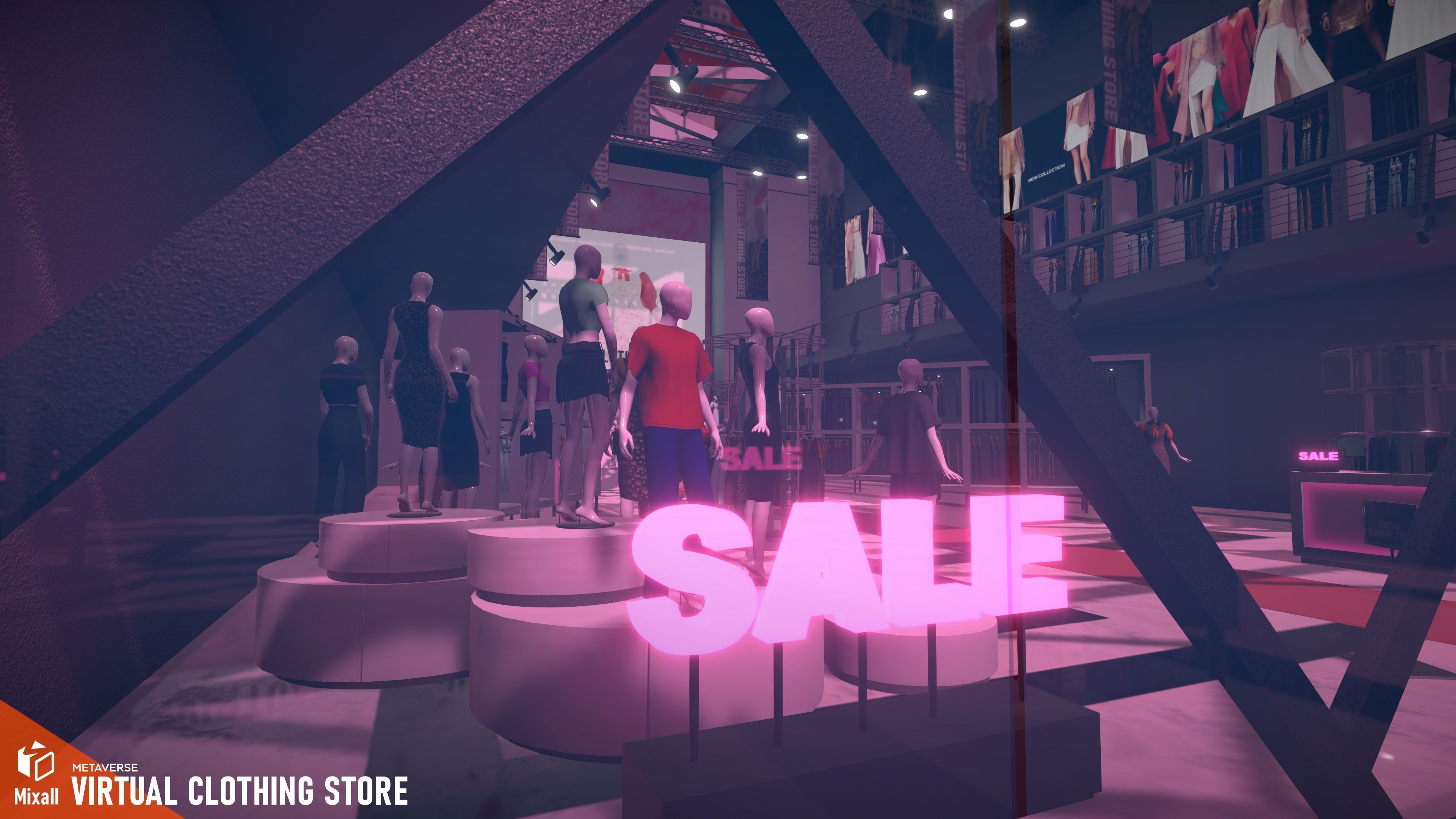 Virtual Clothing Store - Metaverse Low-poly 3D model_7