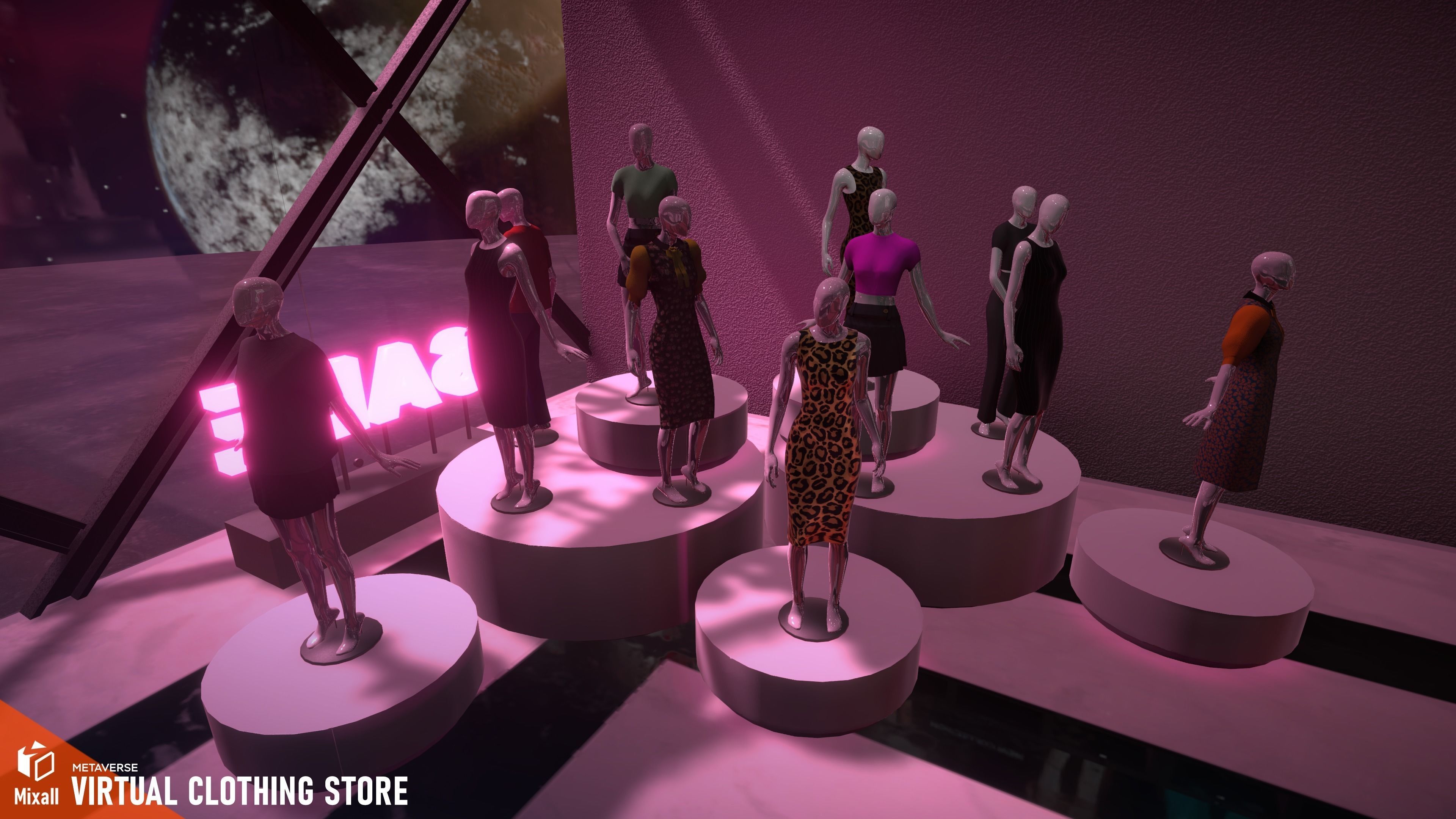 Virtual Clothing Store - Metaverse Low-poly 3D model_10