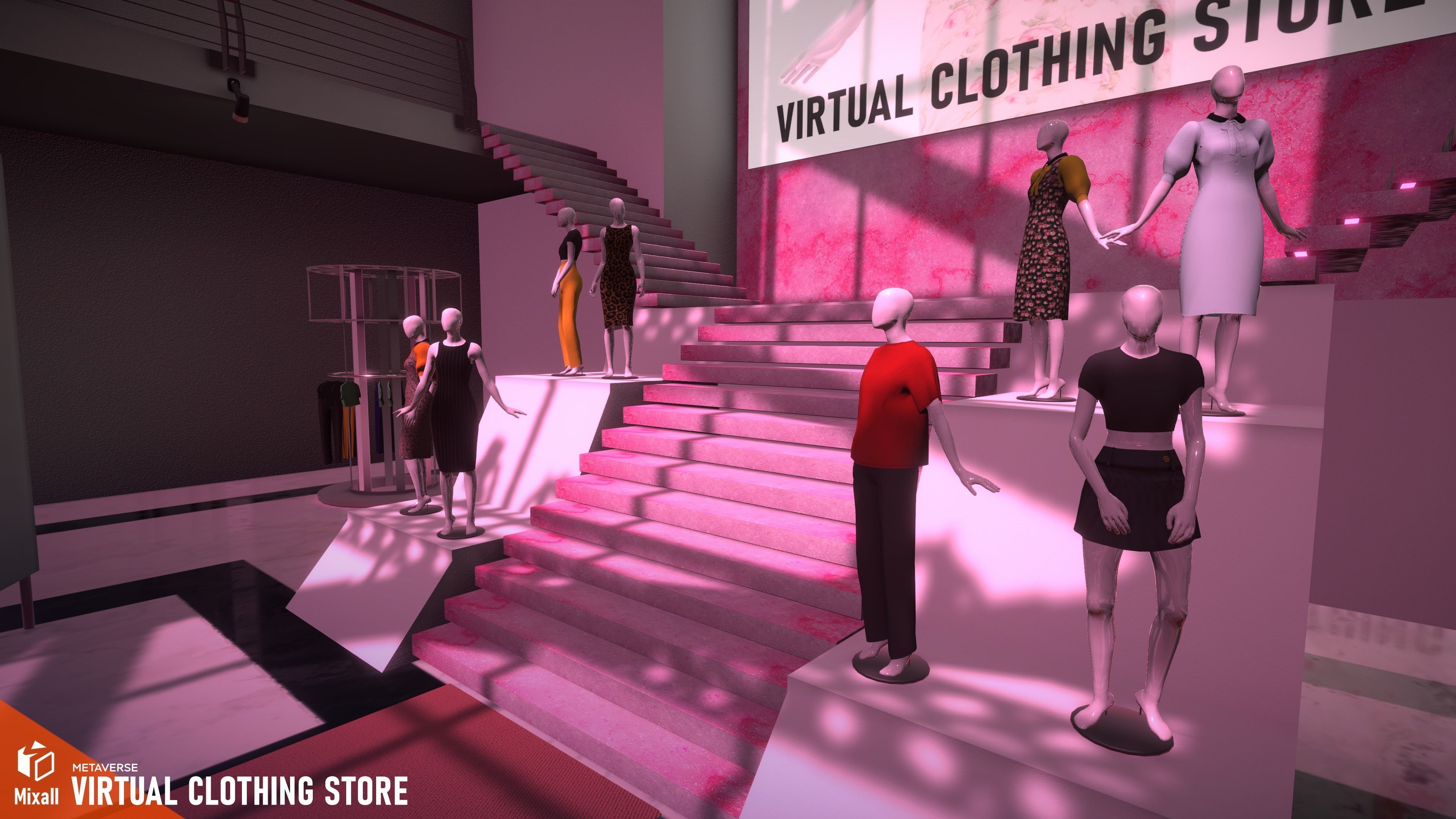 Virtual Clothing Store - Metaverse Low-poly 3D model_4