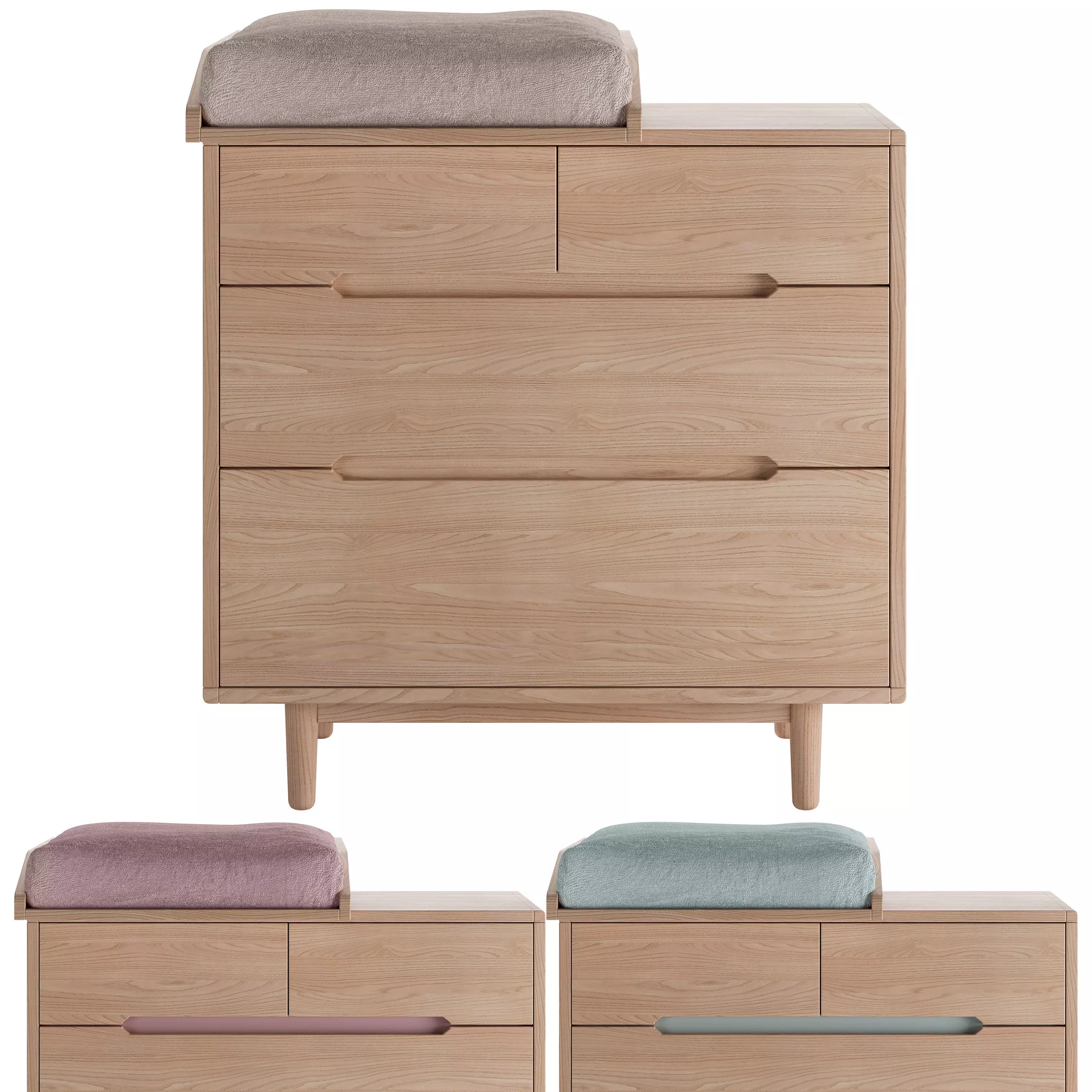 Pure Dresser with Changing Table by Nobodinoz 3D model