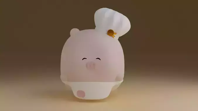 pig chef 3D print model