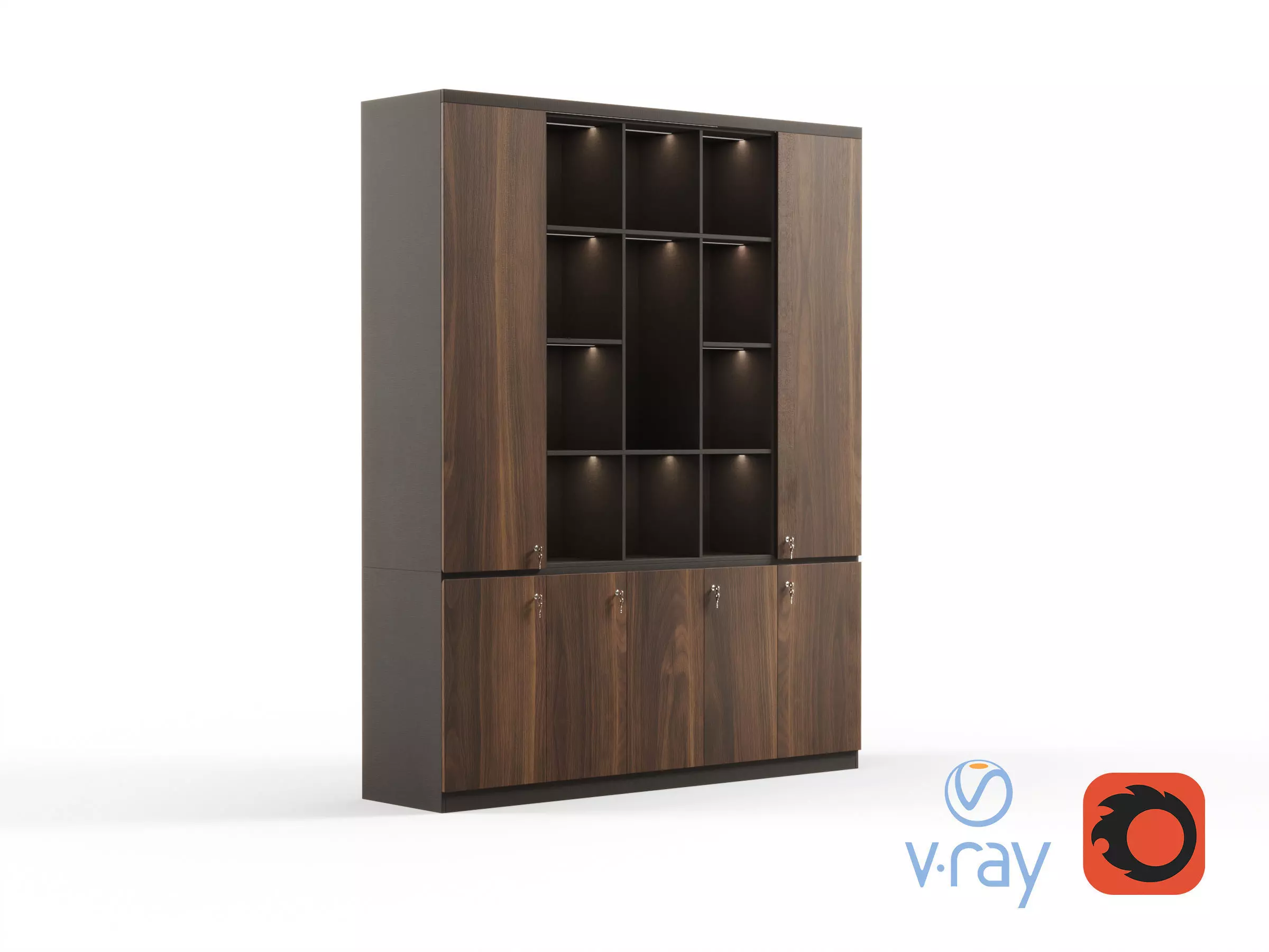 Modern Office High Cabinet File 3 For Director Free 3D model