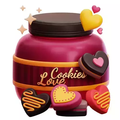 Love Cookies 3D Icon Low-poly 3D model